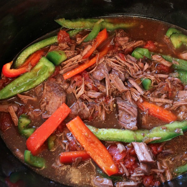 Crock Pot Steak and Peppers
