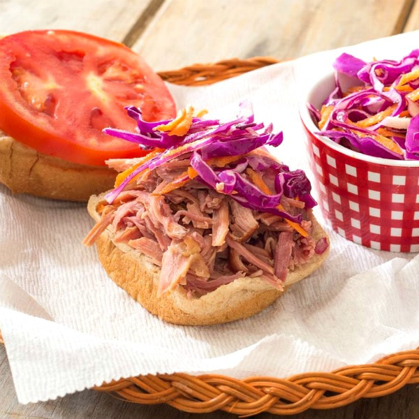 Pulled Pork Sandwich with Red Cabbage Slaw